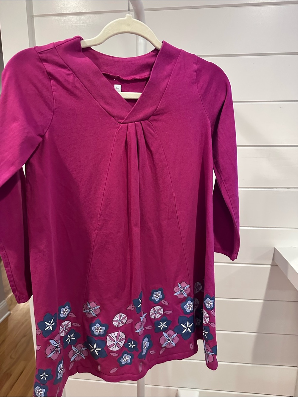 Tea Collection Magenta Floral Hem Tunic Top